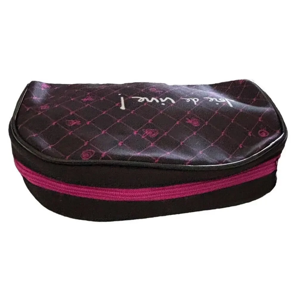 NEW! Lancome Black Fuchsia Joie de Vivre Cosmetic Makeup Clutch Travel Bag